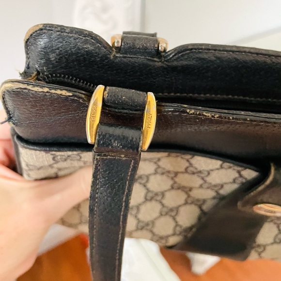 AUTHENTIC Vintage Gucci GG Plus Shoulder Monogram Handbag - Picture 9 of 14